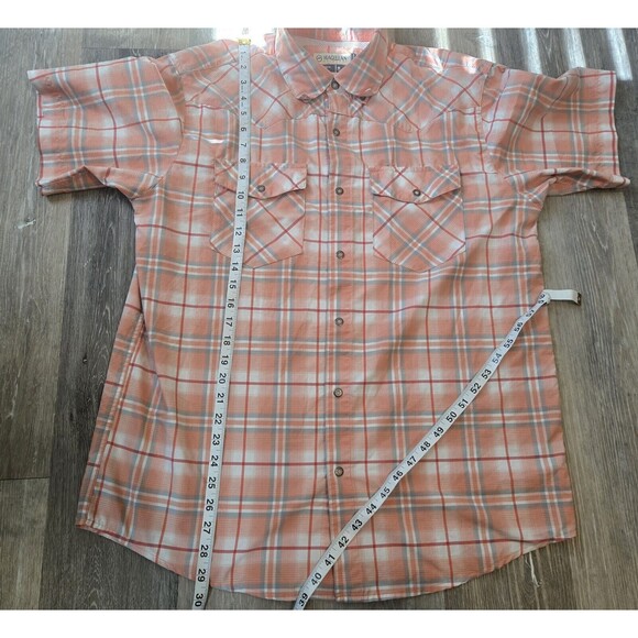 Magellan Outdoors Plaid Western Short Sleeve Shirt‎ Casual men's medium - Picture 8 of 9